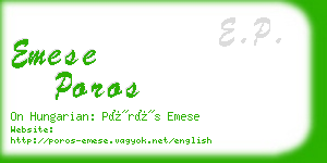 emese poros business card